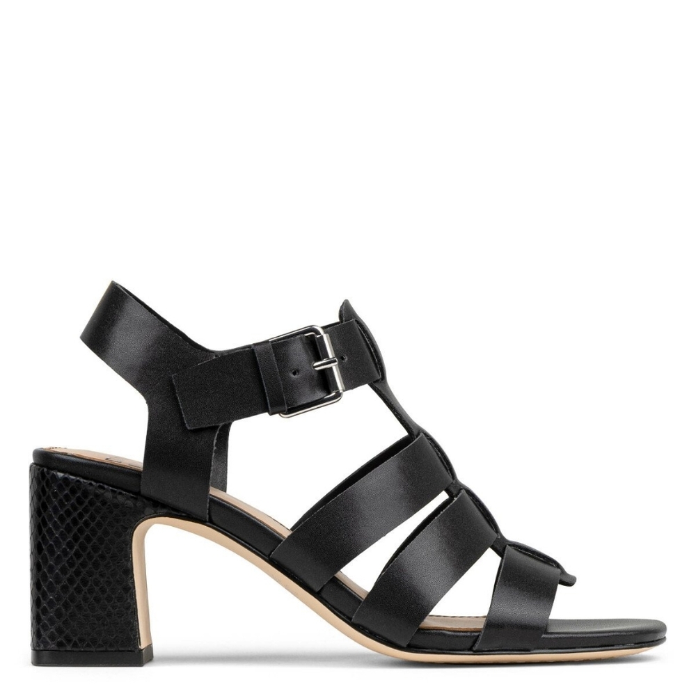 Donald Pliner Dashira Elegant Black Strappy Heeled Sandals